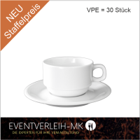 Kaffeetasse 0,18l mit Untertasse - (Weiss ohne Muster)*